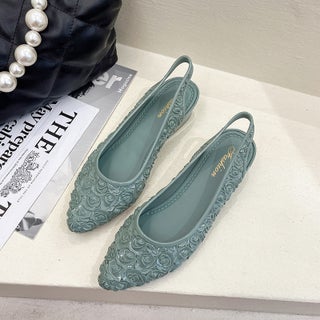 Summer sandals womens outdoor wedge fashionable closed toe versatile New pointed toe sandals jelly color beach sandals Green - pzsku/Z61005E35B5B028F87FABZ/45/1746227685/184a3ac0-2cb0-40c8-b749-5b33b6d1a8af