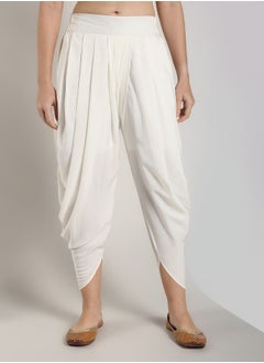 Abhishti White Polycrepe Dhoti Pants  - Image 1