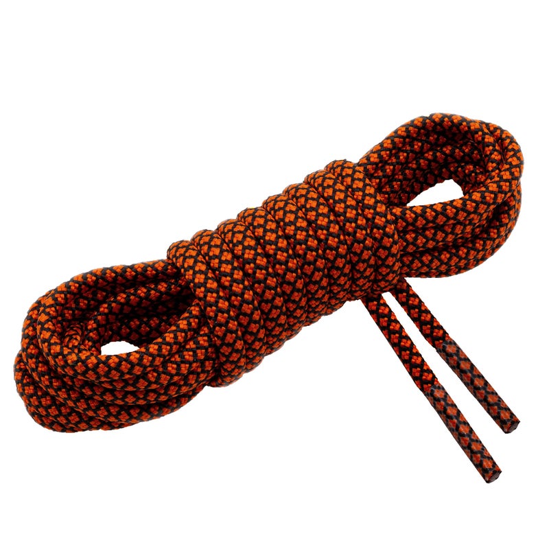 Benchmark Basics Paracord Boot Laces - Heavy Duty Round Work and Hiking Shoelaces - 1 Pair (63 Inches, Orange & Black)