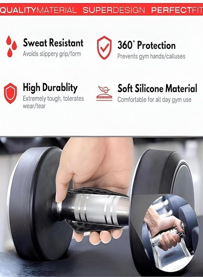 CLOUDTAB Gym Hand Grips with Wrist Wraps for Gym, Anti-Slip Weightlifting Grip for Strength Training, Pull-Ups, Deadlifts & Fitness, Palm Protection with Silicone Grip, Hand Gripper for Workout - Image 3