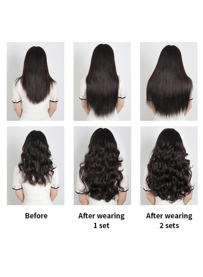 HSPJHTM Dark Brown Hair Extension Clip in Hair Extensions for Women Halloween hair extentions 22" Synthetic Hair Extension 5PCS Long Straight Natural Thick Hair Pieces for Girls Full Head - Image 5