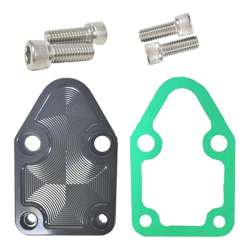 BIGLKNM Fuel Pump Mounting Plate Kit SBC Fuel Pump Plate with Gasket and Screws Suitable for Chevy Small Block 283 327 350 400 Engines - Image 2