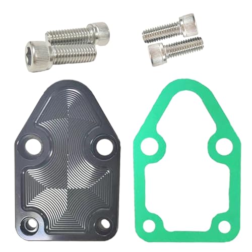 BIGLKNM Fuel Pump Mounting Plate Kit SBC Fuel Pump Plate with Gasket and Screws Suitable for Chevy Small Block 283 327 350 400 Engines - Image 1