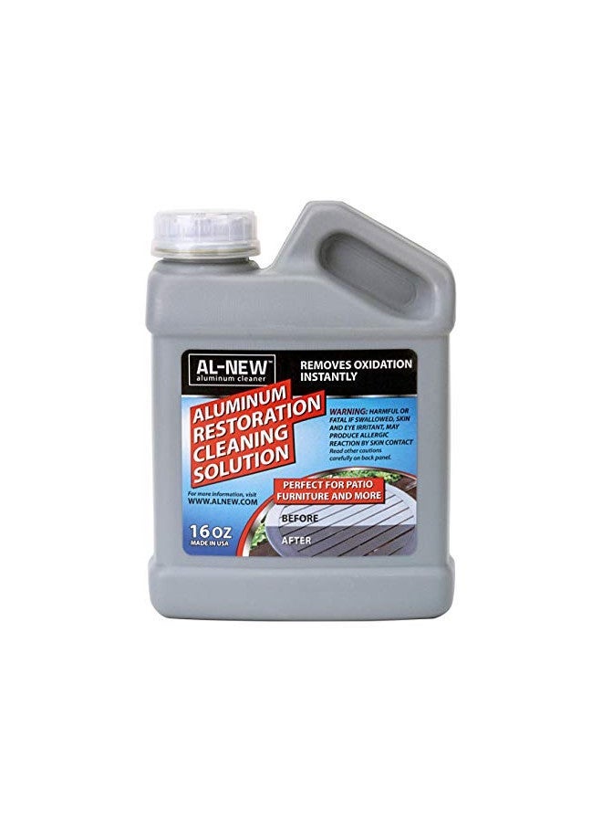 AL-NEW Aluminum Restoration Cleaning Solution | Clean & Restore Patio Furniture, Stainless Steel, and Other Household Metal Surfaces (16 oz.) - Image 1