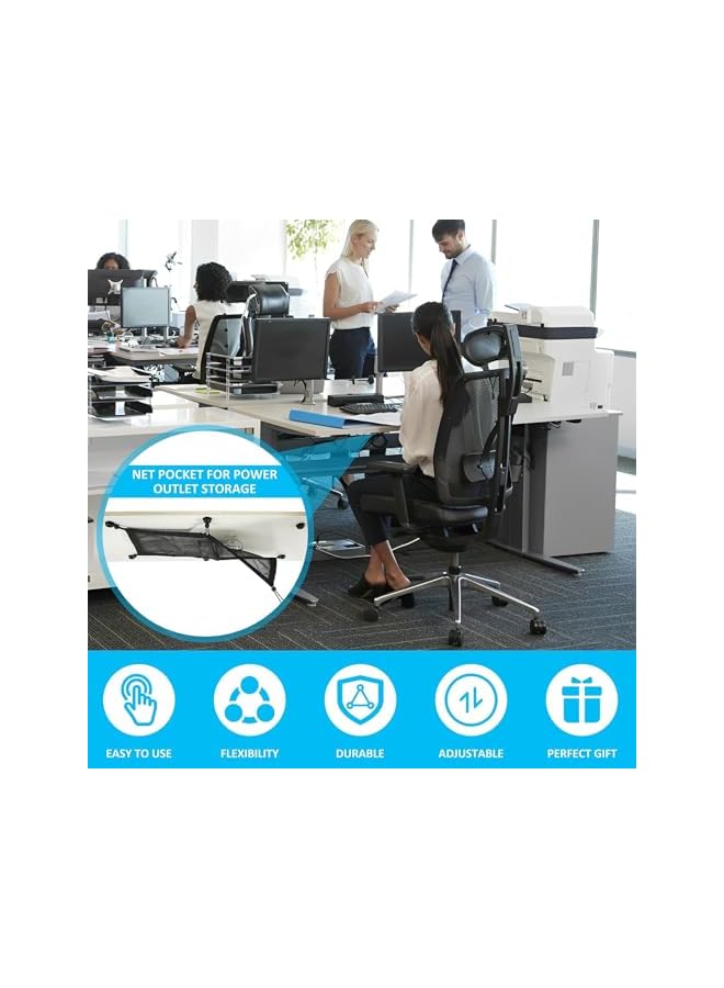 Green Tiger Cable Management Net, Privacy Mesh Cable Manager, Cord Organizer Kit for Wire Management, Flexible Under Desk Wire Net, Large Capacity Cord Organizer Net for Office,Standing Desk, Home - Image 3