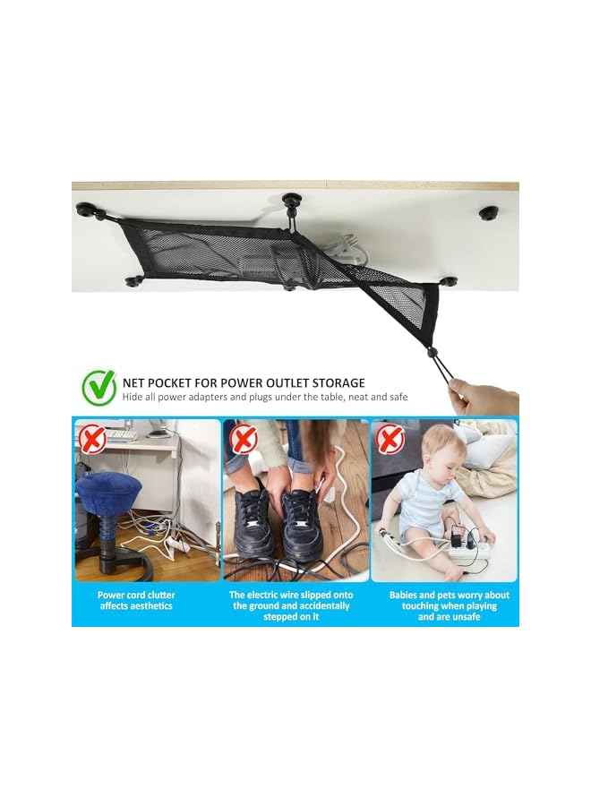 Green Tiger Cable Management Net, Privacy Mesh Cable Manager, Cord Organizer Kit for Wire Management, Flexible Under Desk Wire Net, Large Capacity Cord Organizer Net for Office,Standing Desk, Home - Image 5