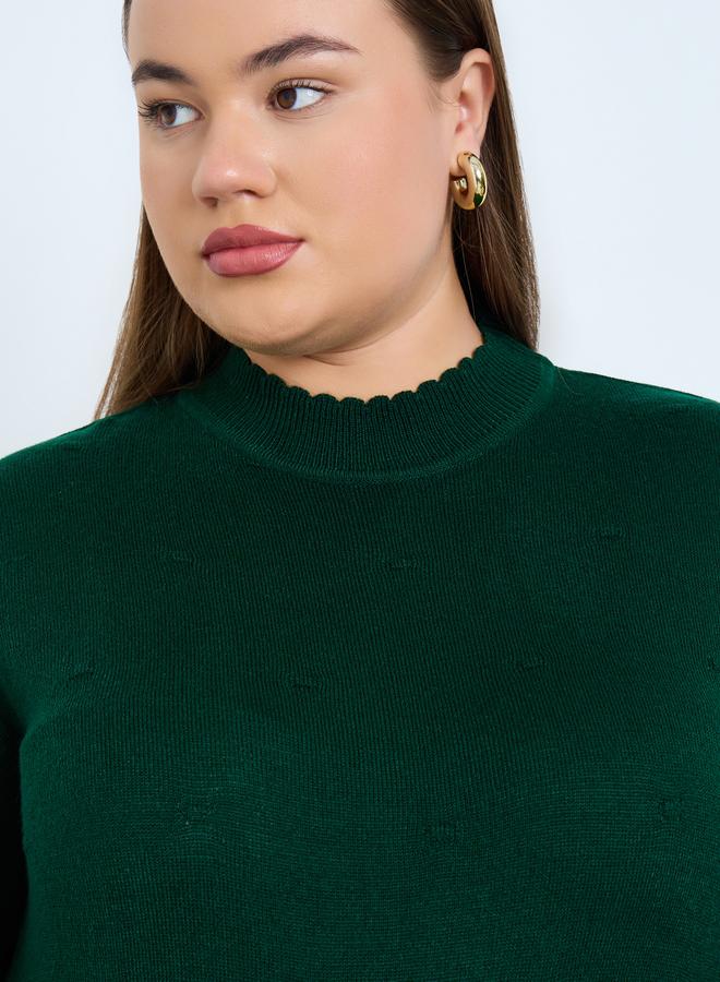 Styli Plus Size Slim Fit High Neck Sweater - Image 3