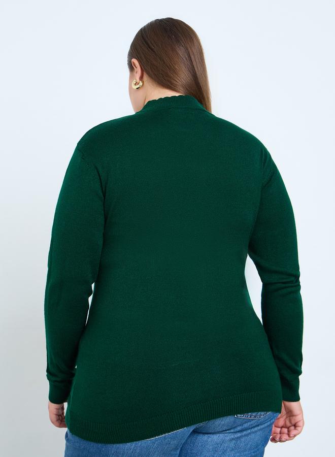 Styli Plus Size Slim Fit High Neck Sweater - Image 4