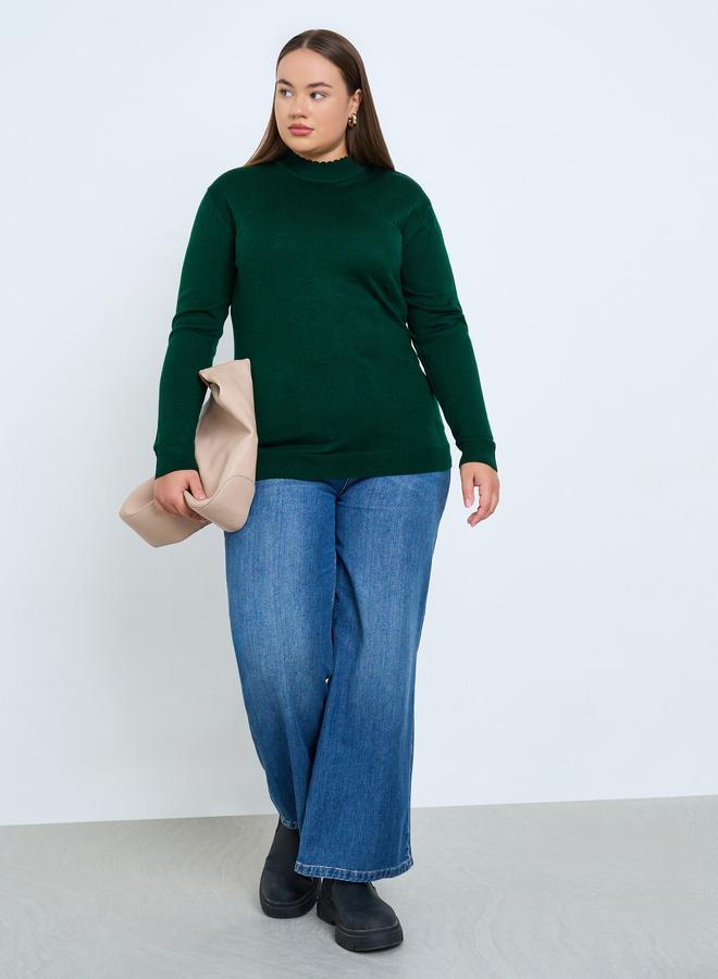Styli Plus Size Slim Fit High Neck Sweater - Image 1
