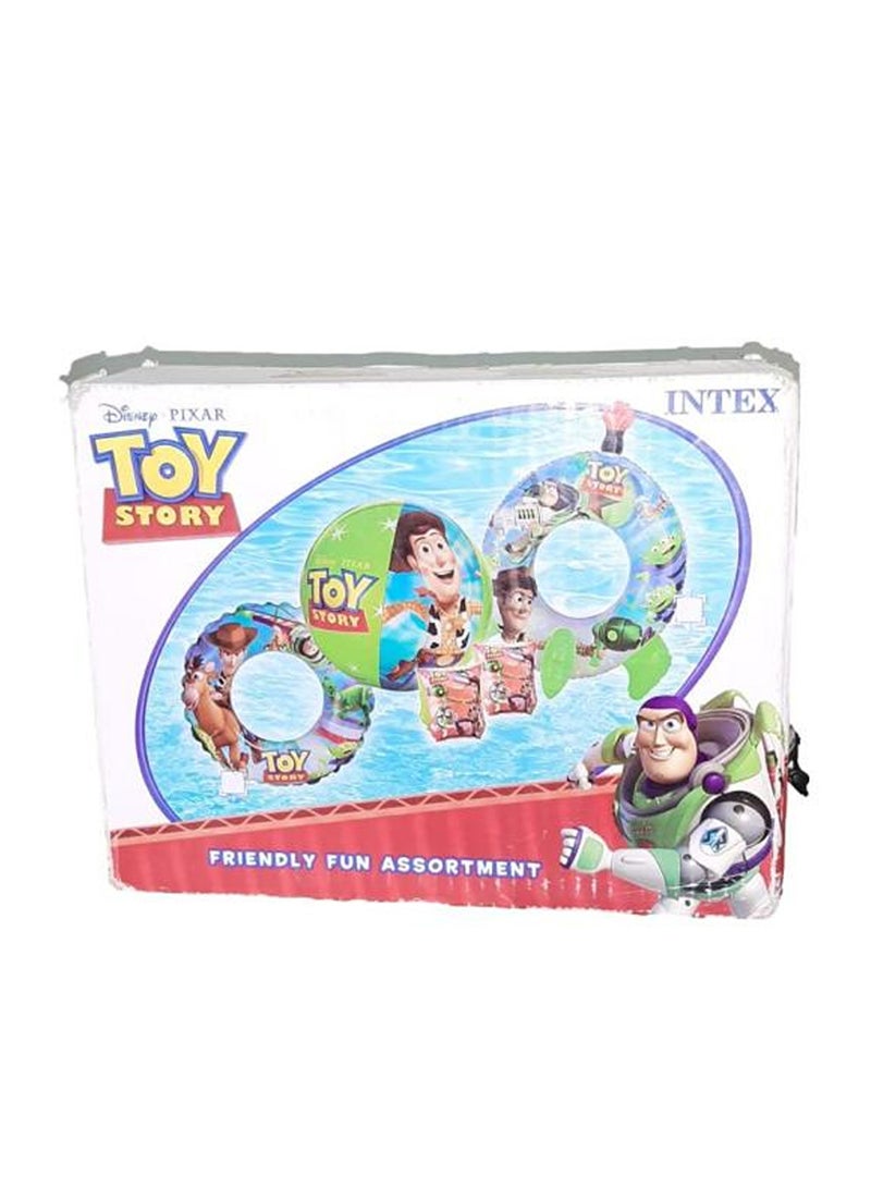 انتكس عصابات الذراع الفاخرة لكرة الشاطئ وحلقات السباحة الصاروخية من توي ستوري - Image 1