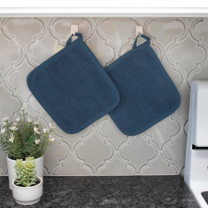 RITZ Terry Potholder & Hot Pad: Unparalleled Heat Resistant, Durable 100% Cotton â€“ Ergonomically Designed for Optimal Grip â€“ Easy-Care Machine Washable â€“ 2-Pack, Midnight - Image 5