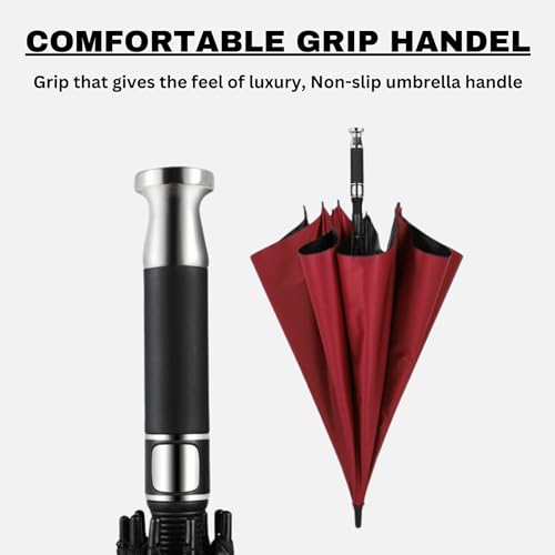FOROLY Windproof Golf Umbrella for Men and Women - Large 47 Inch Waterproof Double Canopy, Automatic Open and Close, UV Protection Chaata, Durable and Lightweight (Maroon) - Image 4