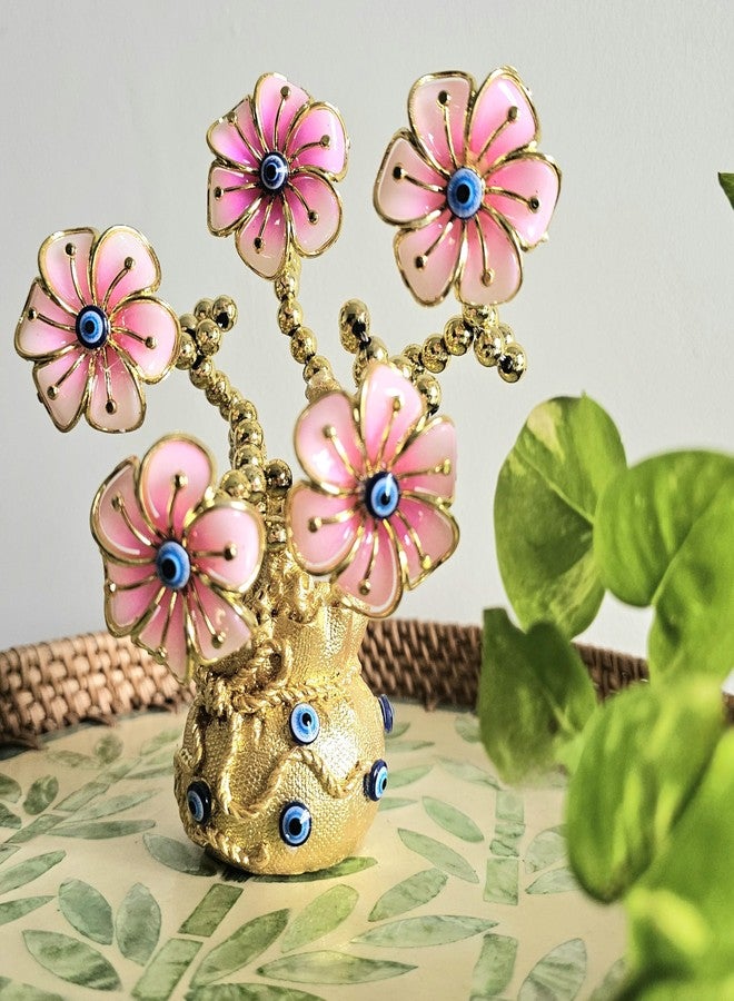 The Flair Store™ Evil Eye Flowers Tree with Money Bag, Fengshui for Positive Energy, Najar Suraksha or Najar Battu for Vastu Love Prosperity Peace Health Wealth Good Luck for Home Office (Pink Daisy) - Image 5