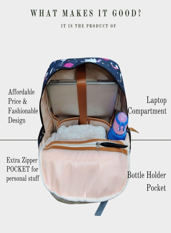 AgroCulture Diaper Backpack cum Laptop bag for kids and Working parents + Baby Carrier (Navy Blue, Unicorn) Baby Diaper Organiser Bag Travelling Bag (Navy Blue) - Image 4