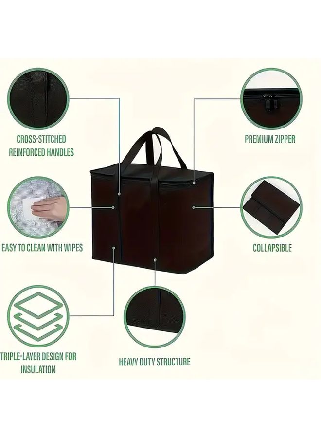 Black Extra Large Insulated Cooler 54 Can Travel Camping Bag - Image 5