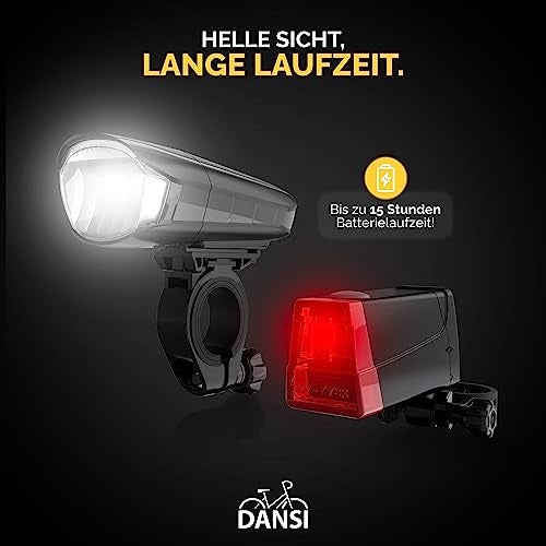DANSI Bike lights for night riding, super bright with flashing functions. Easy to Install Bike Light Set, bike accessories for Men Women Kids Road Mountain Cycling bicycle accessories bicycle light - Image 3