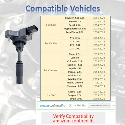 MANATEE UF680 Ignition Coil Pack and Double Iridium Spark Plugs set For 2.0T 2.5L Buick Envision Regal Cadillac ATS CTS CT6 Chevy Blazer Camaro Equinox Malibu GMC Terrain 12627120 12687140 12654078 - Image 3
