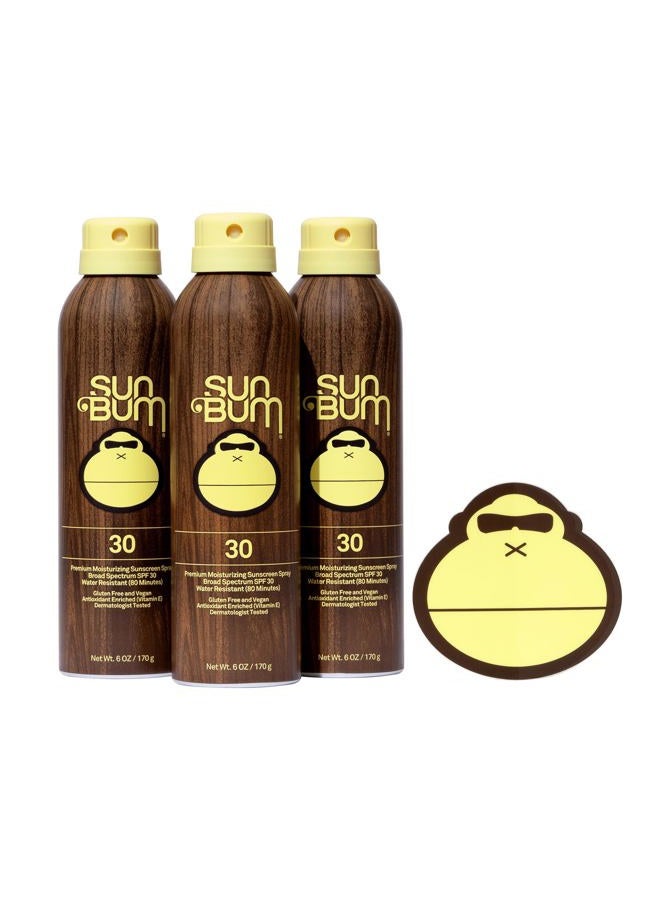 Sun Bum بخاخ واقي شمس مرطب أصلي SPF 30، 6 أونصة (3 عبوات) - Image 1