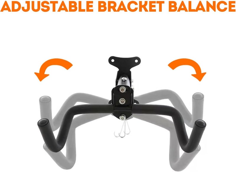 Oonkaf Bike Wall Mount Rack, Foldable Bicycle Rack Wall Hanger Hooks Holder, Length and Angle Adjustable - Horizontal Bicycle Rack for Garage, Indoor, Home, Road, Mountain Bikes, Hybrid Bikes with Screws - Image 5