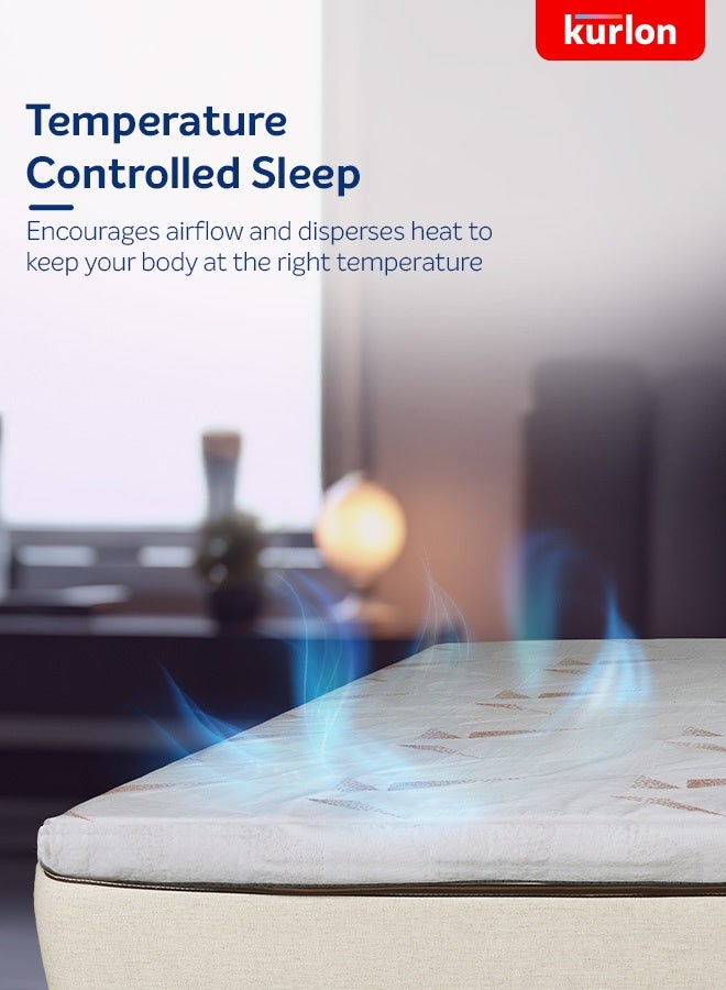 Kurlon HR Foam Topper| Breathable High-Resilience Foam| Anti-Skid Surface| Pressure Relief| Temperature Control| Long-Lasting Support| 2 Years Warranty| Super King Size 200 x 200 x 5 - Image 5