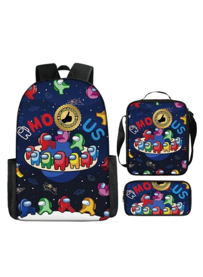Among Us Backpack For Primary And Secondary School Students Three-Piece Set 29*16*42cm