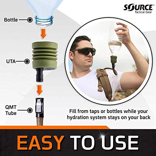 Source M.C. 3L Ultimate Low Profile Hydration System with UTA Rapid Refill Adapter and Magnetic Clip Kit, Coyote (4325190203) - Image 3