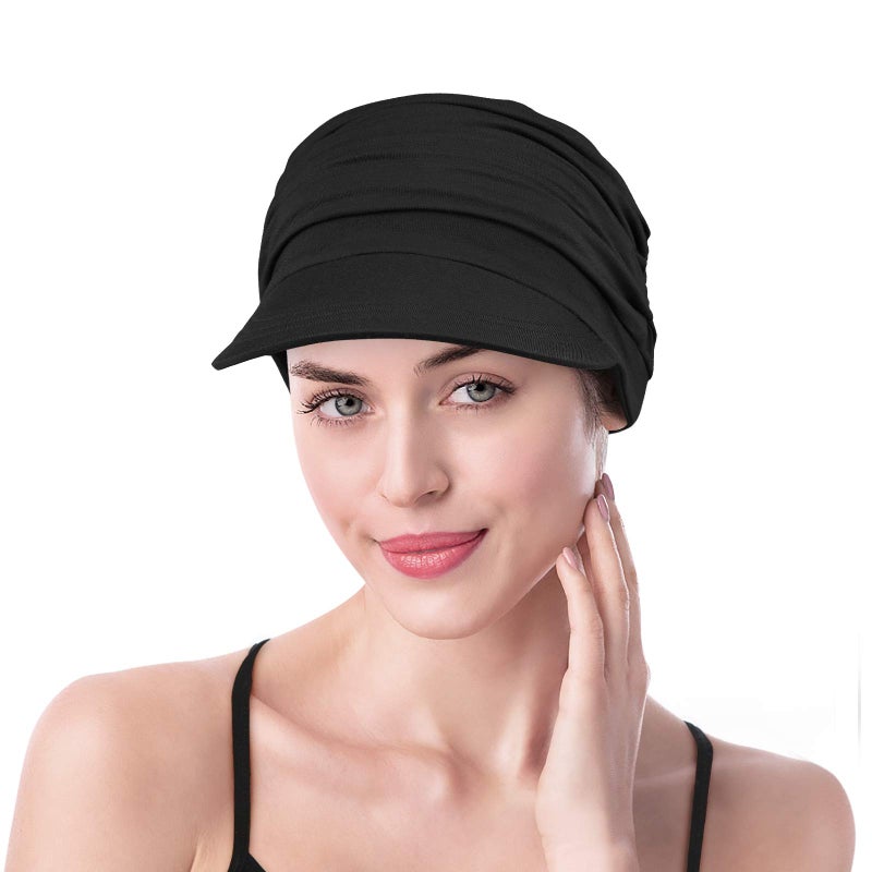 Winitas Chemo Headwear for Women Hair Loss Cotton Black - Image 2