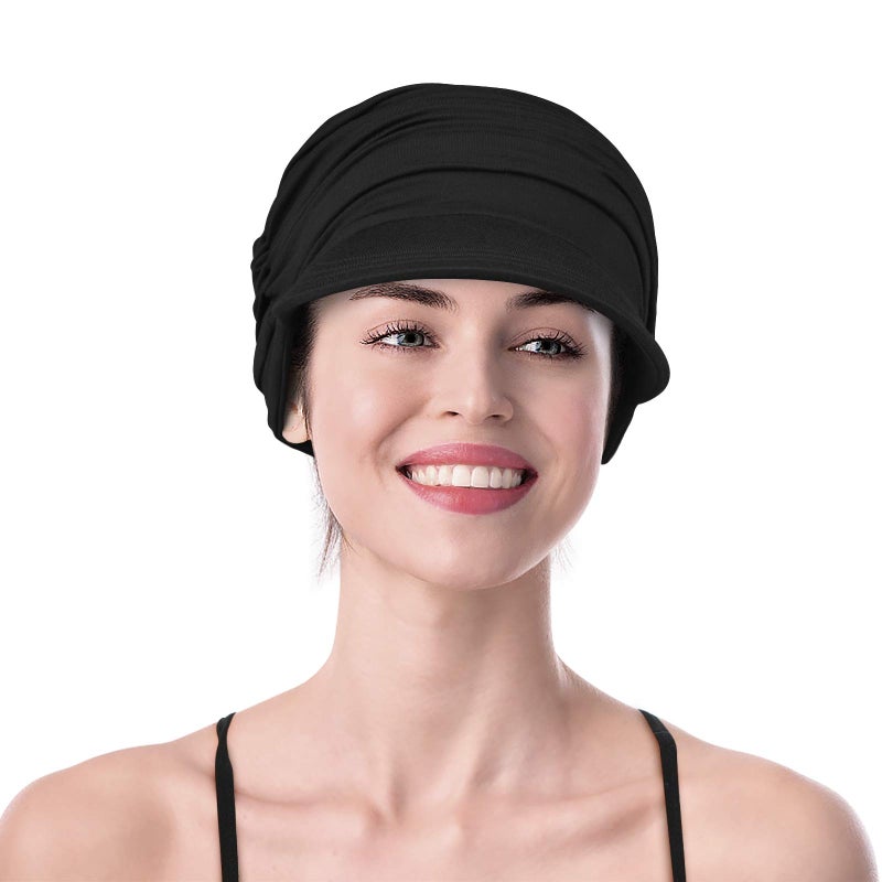 Winitas Chemo Headwear for Women Hair Loss Cotton Black - Image 3