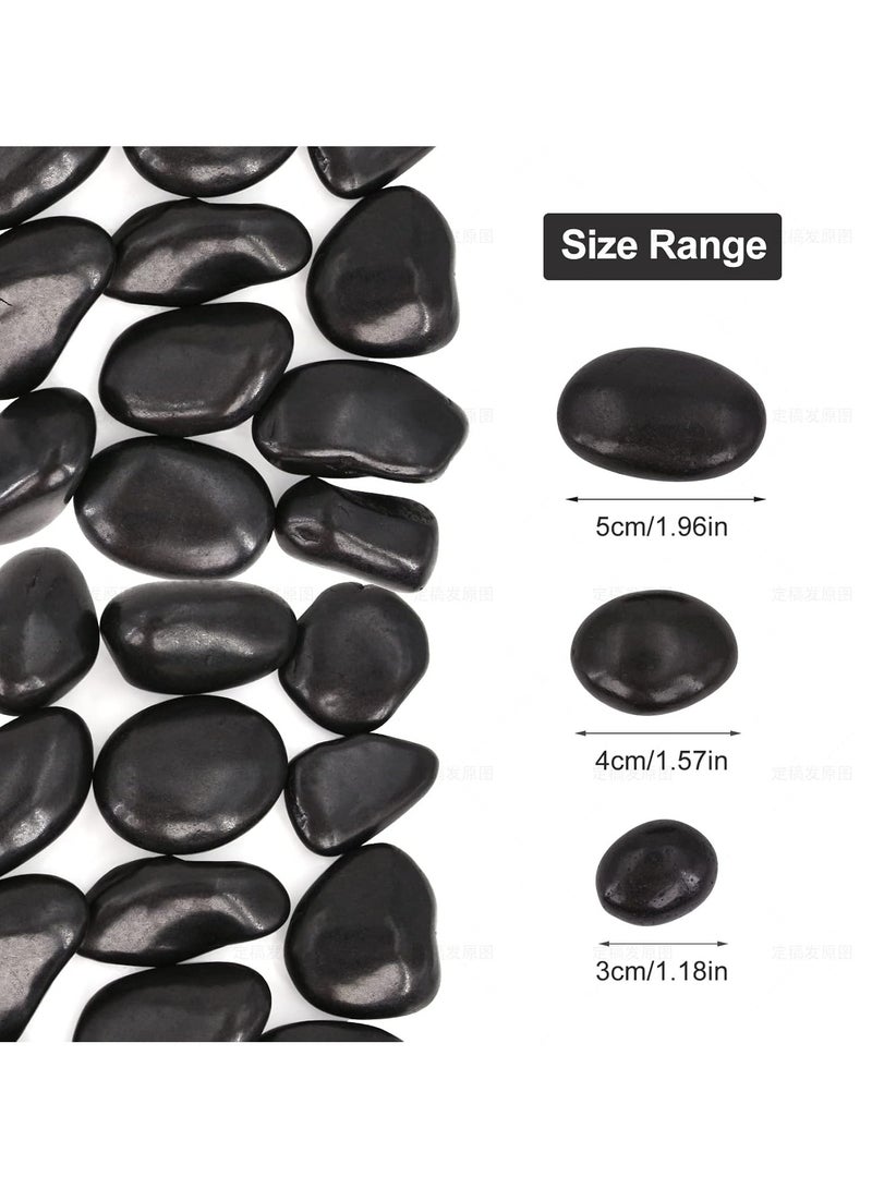 RR BRAND Black River Rocks for Landscaping-Polished Pebbles 1.5 KG for Plants-Garden Decorative Stones-1"-2" Large Plant Rocks,Ideal for Aquarium, Home Decor - Image 4