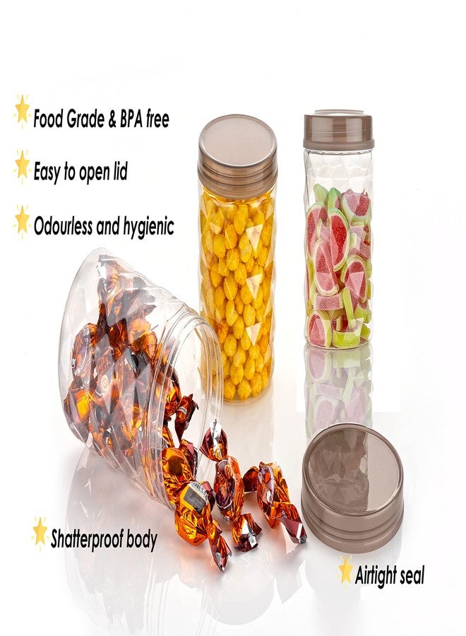 Tosaa Plastic Pet Storage Jar and Container Set of 18 (6 x 350ml, 6 x 650ml, 6 x 1.20ltrs), Blue | Air Tight | Kitchen Organiser | BPA Free | Stackable - Image 3