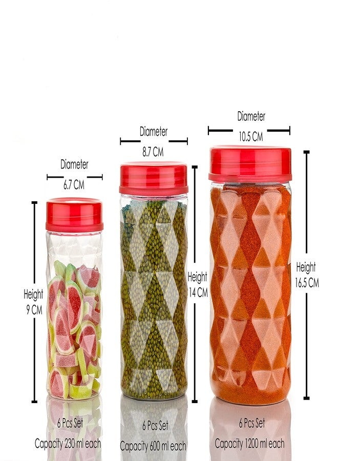 Tosaa Plastic Pet Storage Jar and Container Set of 18 (6 x 350ml, 6 x 650ml, 6 x 1.20ltrs), Blue | Air Tight | Kitchen Organiser | BPA Free | Stackable - Image 2