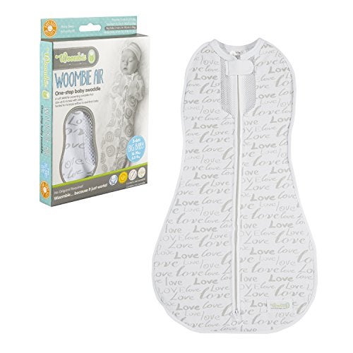 Woombie Air BB Love Blanket, Gray/White, 14-19 Pound - Image 1