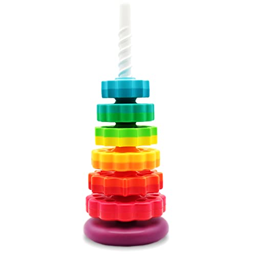 BYFWH Baby Spin Stack ToyPremium Stacking Toy for Kids Spinning Stacking Toy for Babies and ToddlersEducational Toddler Learning ToyBaby 1 2 3 Birthday GiftsAutism Sensory Spinning Toy - Image 1