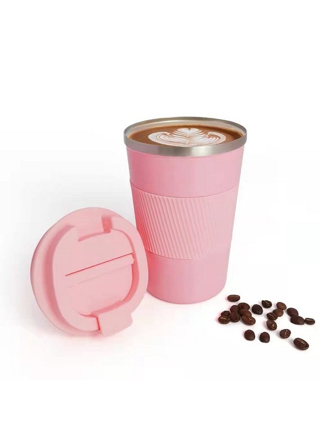 Wosta Travel Mug, Insulated Coffee Cup with Leakproof Lid,Vacuum Insulation Stainless Steel Reusable for Hot Cold Coffee, Water and Tea, Mug with Non-Slip Protective Cover. (Pink 510 Ml) - Image 1