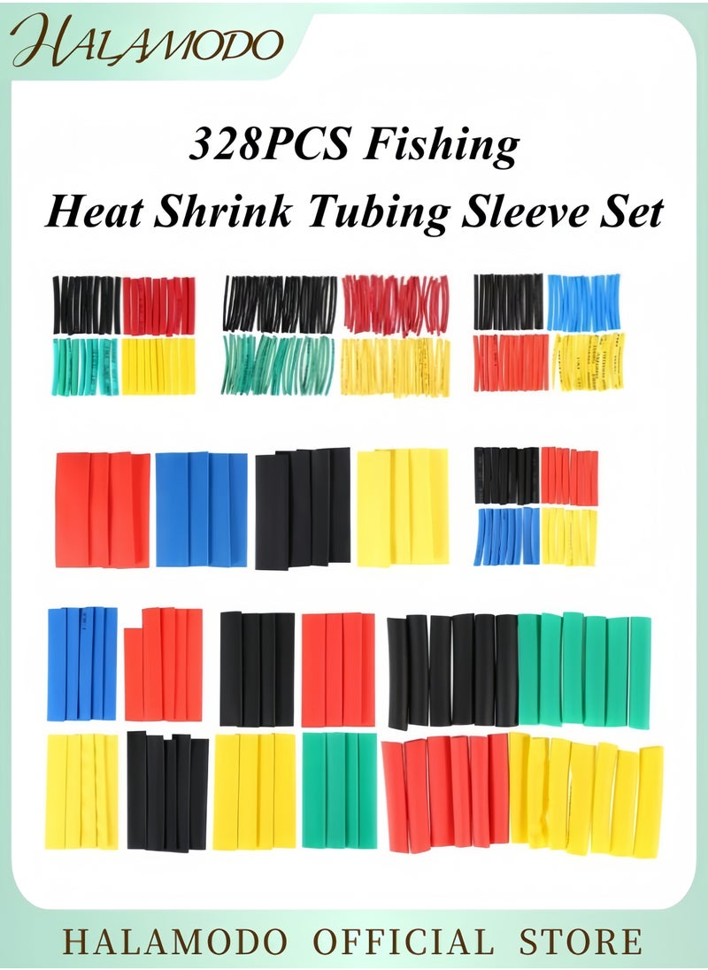 HALAMODO 328-Piece Heat Shrink Tubing Set Multi-Size Shrink Tubes for Fishing Lines Waterproof Insulation Sleeving Durable PVC Shrink Wrap for DIY and Outdoor Repairs  - Image 1