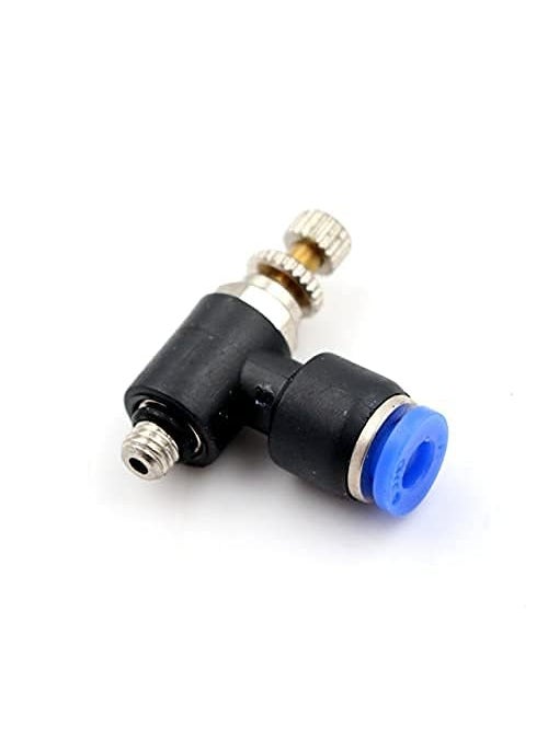 CRAFTSFY CRAFTSFY Brass Plastic 4 mm Tube M5 Pneumatic Air Flow Speed Control Valve Quick Connector Polyurethane Fitting AirWater Hose Tube 4mm Black 2 Pieces  - Image 2