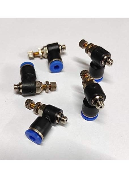 CRAFTSFY CRAFTSFY Brass Plastic 4 mm Tube M5 Pneumatic Air Flow Speed Control Valve Quick Connector Polyurethane Fitting AirWater Hose Tube 4mm Black 2 Pieces  - Image 5