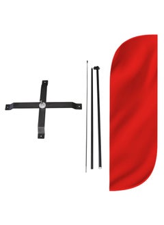 Feather Flag Set 5Ft Tall Advertising Banner Flag With Pole Kit And Xstand For Business Promotion Solid Color Red