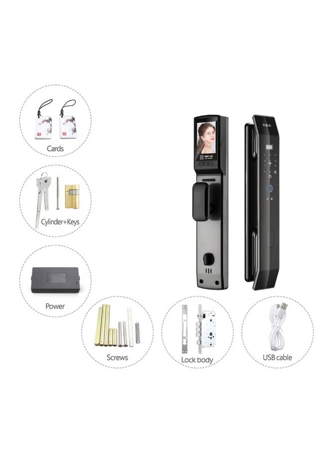 Smart WiFi Door Lock with 3D Face Unlock Fingerprint Access Keyless Entry IC Card Password App Control Voice Assistant Compatible Modern Aluminum Alloy Design for Wood and Steel Door, 6068 Lock Cylinder - Image 5