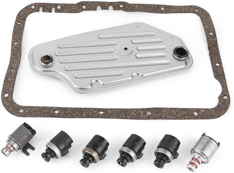 woobles Solenoid Kit Filter Set Metal 4R44E 4R55E 5R55E 5R44E 2WD Solenoid Kit Filter Set Replacement for Mazda 4R44E 4R55E 5R44E 5R55E Transmission 95-up Solenoid Valve - Image 1