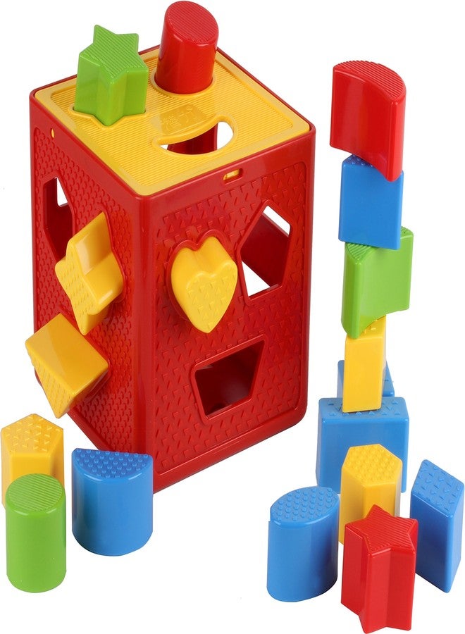 Play22 Baby Blocks Shape Sorter Toy - Childrens Blocks Includes 18 Shapes - Learning Color Recognition - Colorful Sorter Cube Box - My First Baby Toys - Toys Gift for Boys & Girls - Image 1