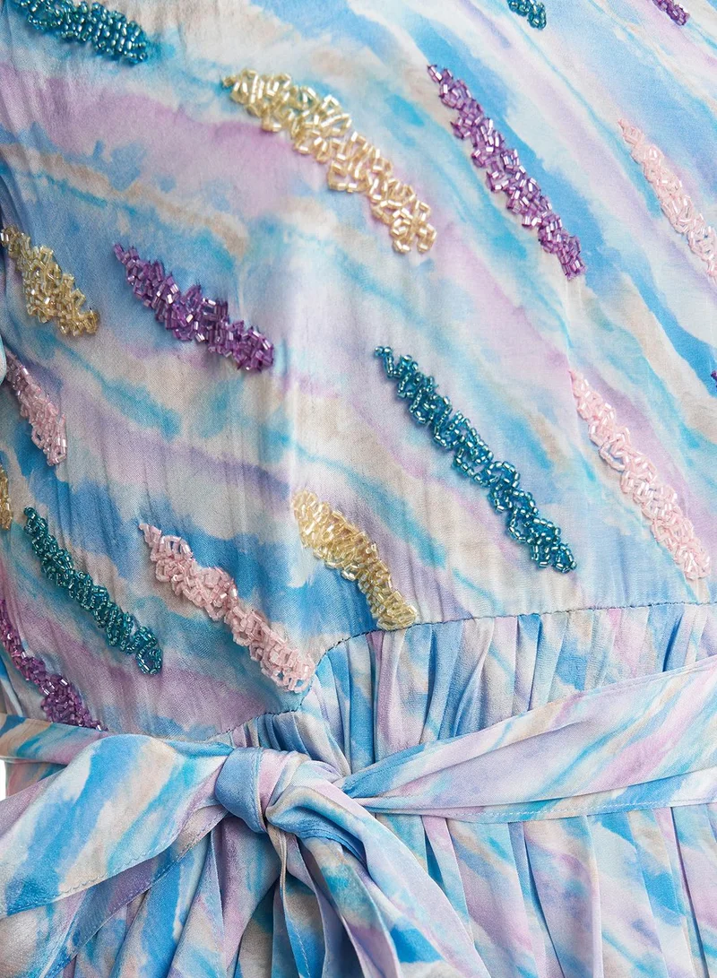 KASHKHA Water color wide elastic shoulder Viscose Dress