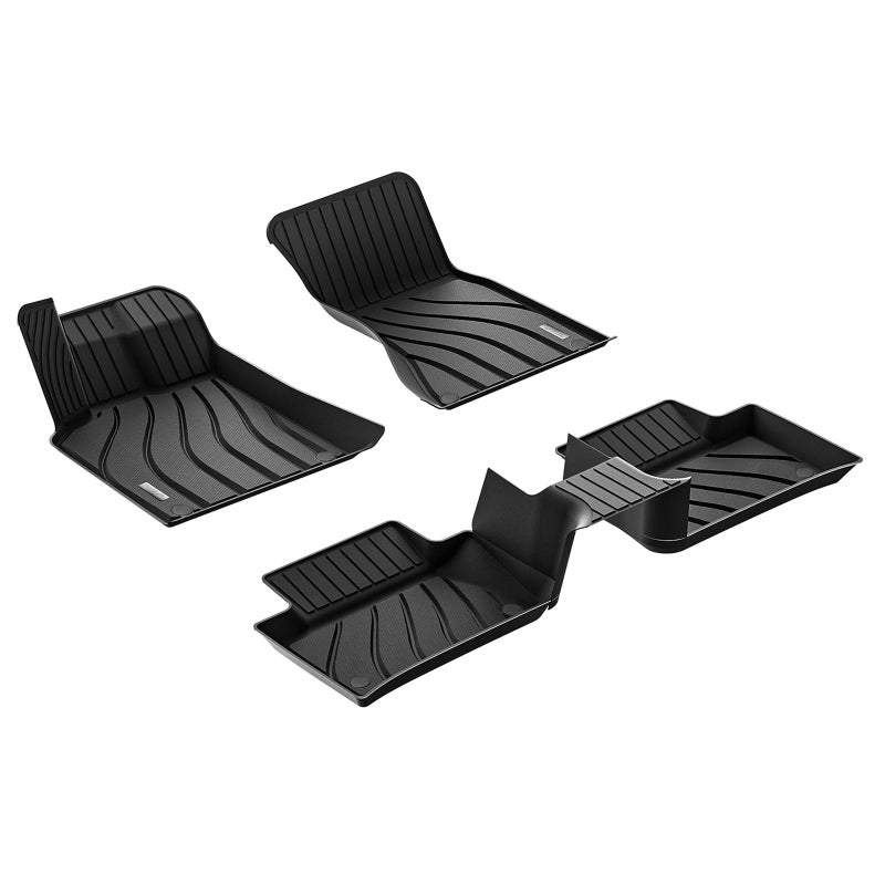 3W Floor Mats Compatible for Porsche Macan 20142025 TPE All Weather Custom Fit Floor Liner 1st and 2nd Row Car Mats Black