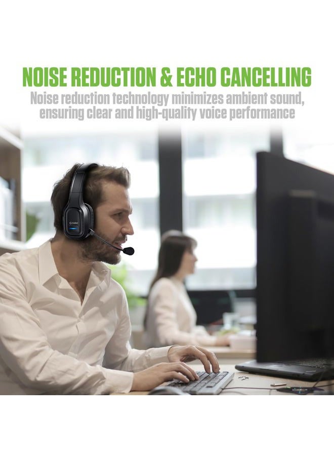 cellet Wireless Headset with Built in Boom Microphone - Noise Cancelling ON Ear Gaming Headphone Compatible for iPhone 14 Pro Max Plus 13 12 11 SE Galaxy Z Flip, Z Fold S22 S21 (Padded ON Ear) - Image 4