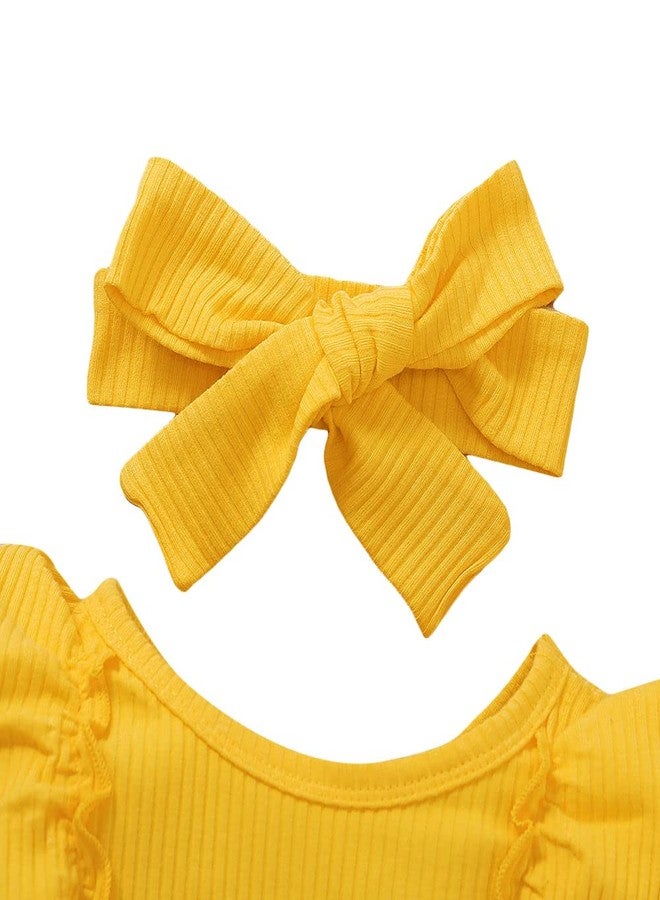 Hopscotch Baby Girls Polyester and Spandex Pant set in Yellow Color For Ages (9-12 Months) - Image 3
