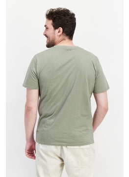 Nordland Men Crew Neck Short Sleeves Brand Logo T-Shirt, Olive  - Image 4
