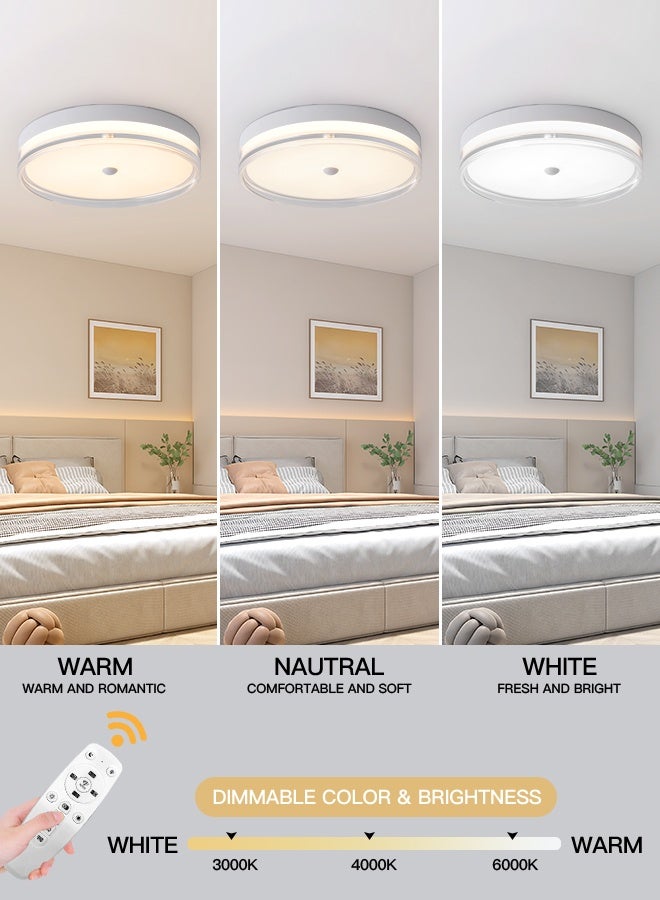 YATAI LIGHTING Modern White LED Ceiling Light – 36W Modern Ultra-Slim Round Fixture with Remote Dimming for Bedroom, Living Room,40cm,10-15 ㎡ - Image 3