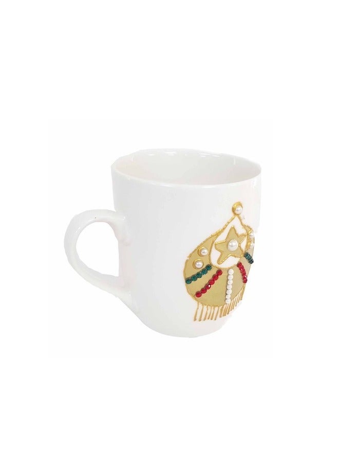 ALJAWAHER Traditional Arabic-Style Mug – Ceramic Mug with Cultural Design
