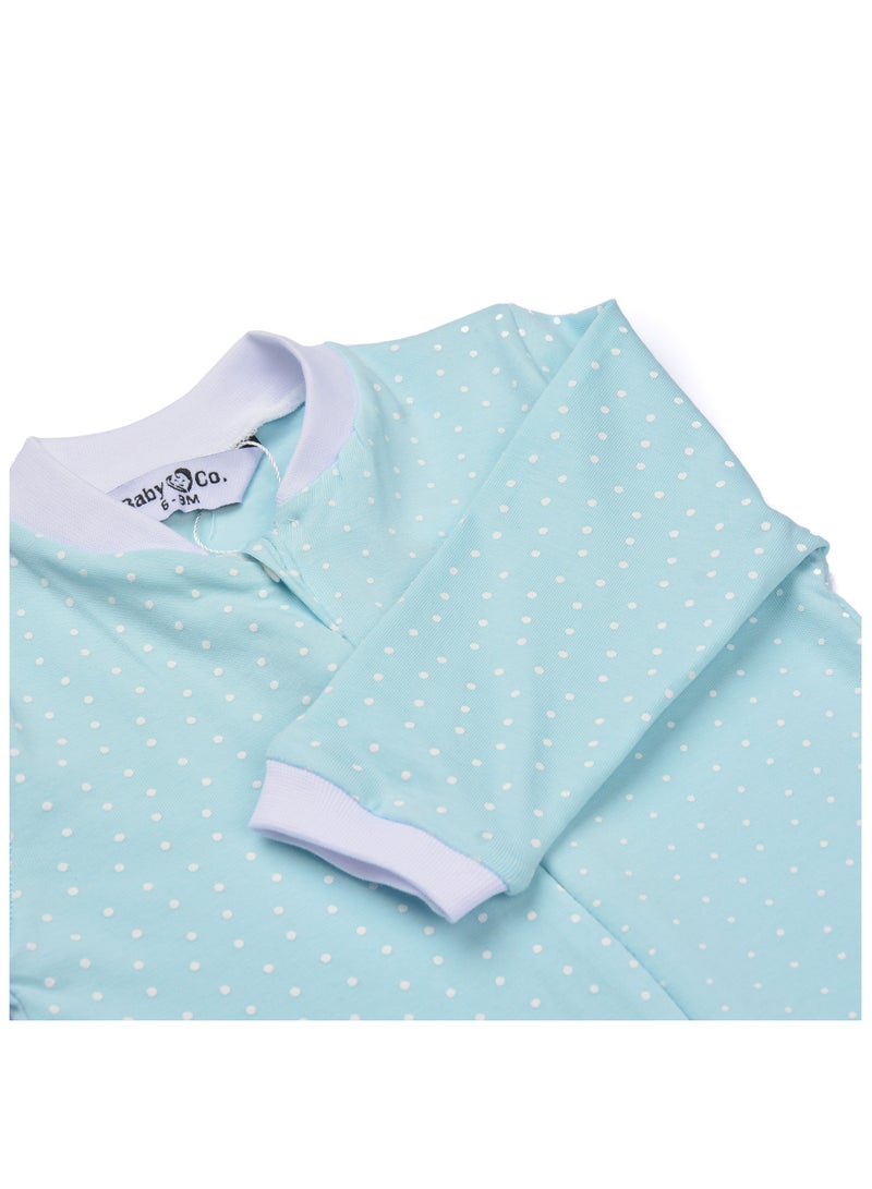 Baby Co. Sky blue Baby suit with Ice cap. - Image 2