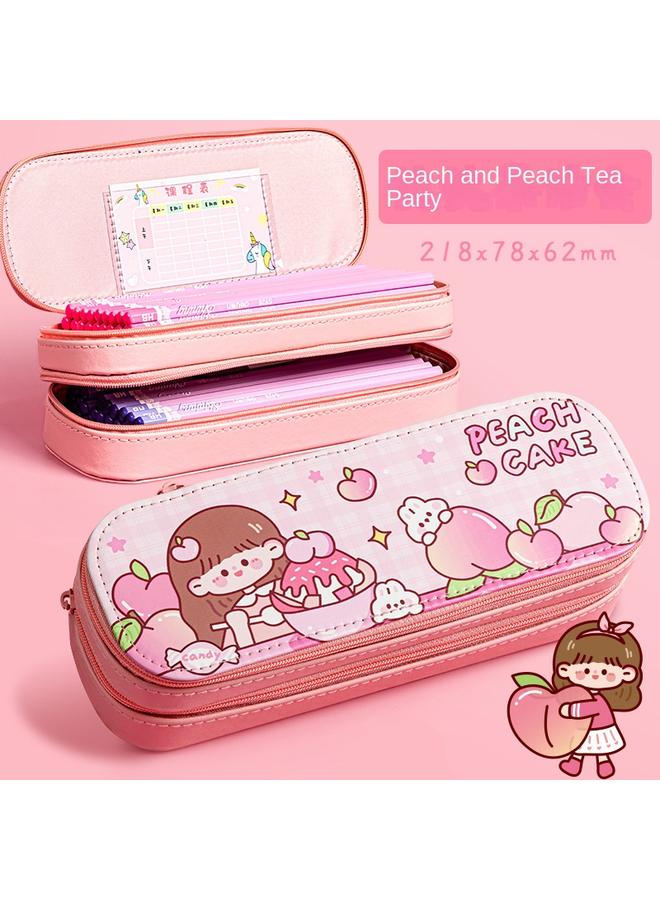 Bluejw Large Capacity Pencil Case Multifunctional Third Grade Double-layer Pencil Case High Color Value Waterproof Storage Pencil Case For Girls - Image 1